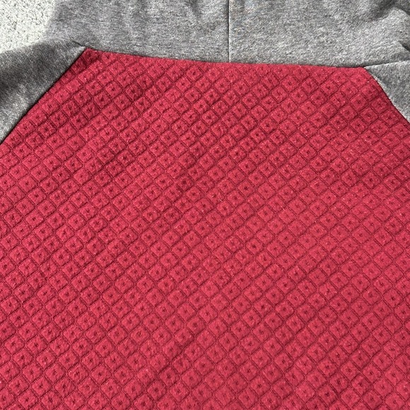 Ampersand Ave Hoodie Womens Small Red Gray Quilted Pullover Pockets Stretch - Picture 10 of 12
